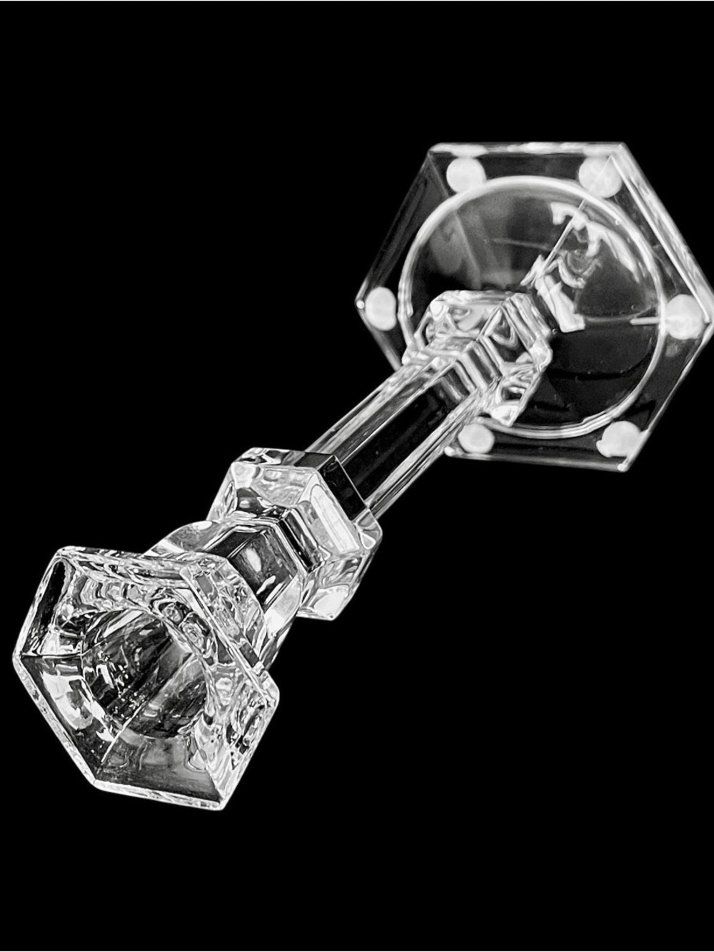 Towle Full Lead Crystal 8.5” Candlestick Washington Pattern Made in Austria - Picture 2 of 3